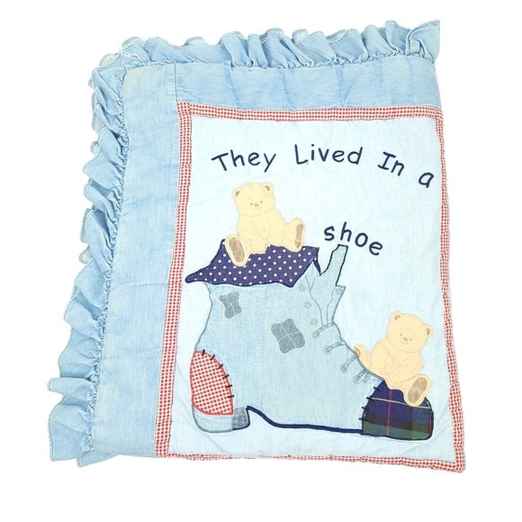 NoJo Bedding Vtg Nojo Baby Quilt Nursery Rhyme Shows Wear Baby